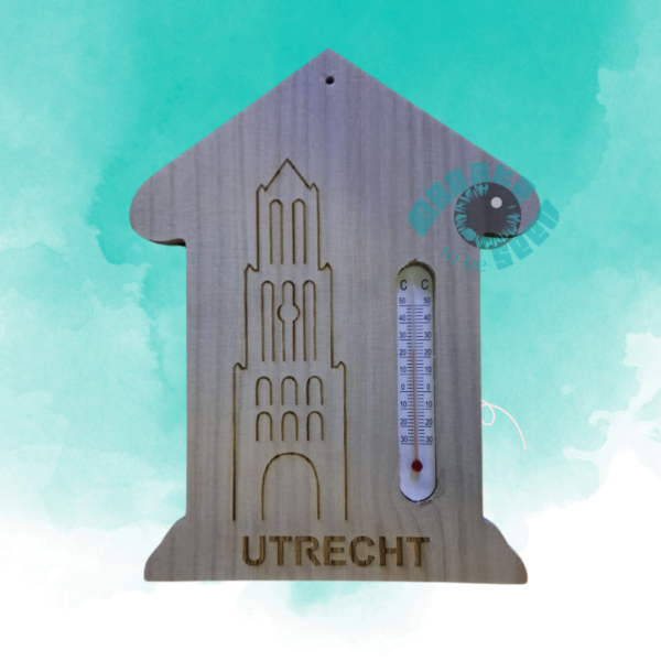 Houten huisje thermometer de Dom Utrecht
